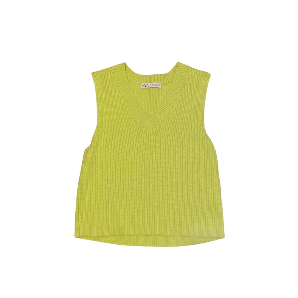 Zara green knit vest